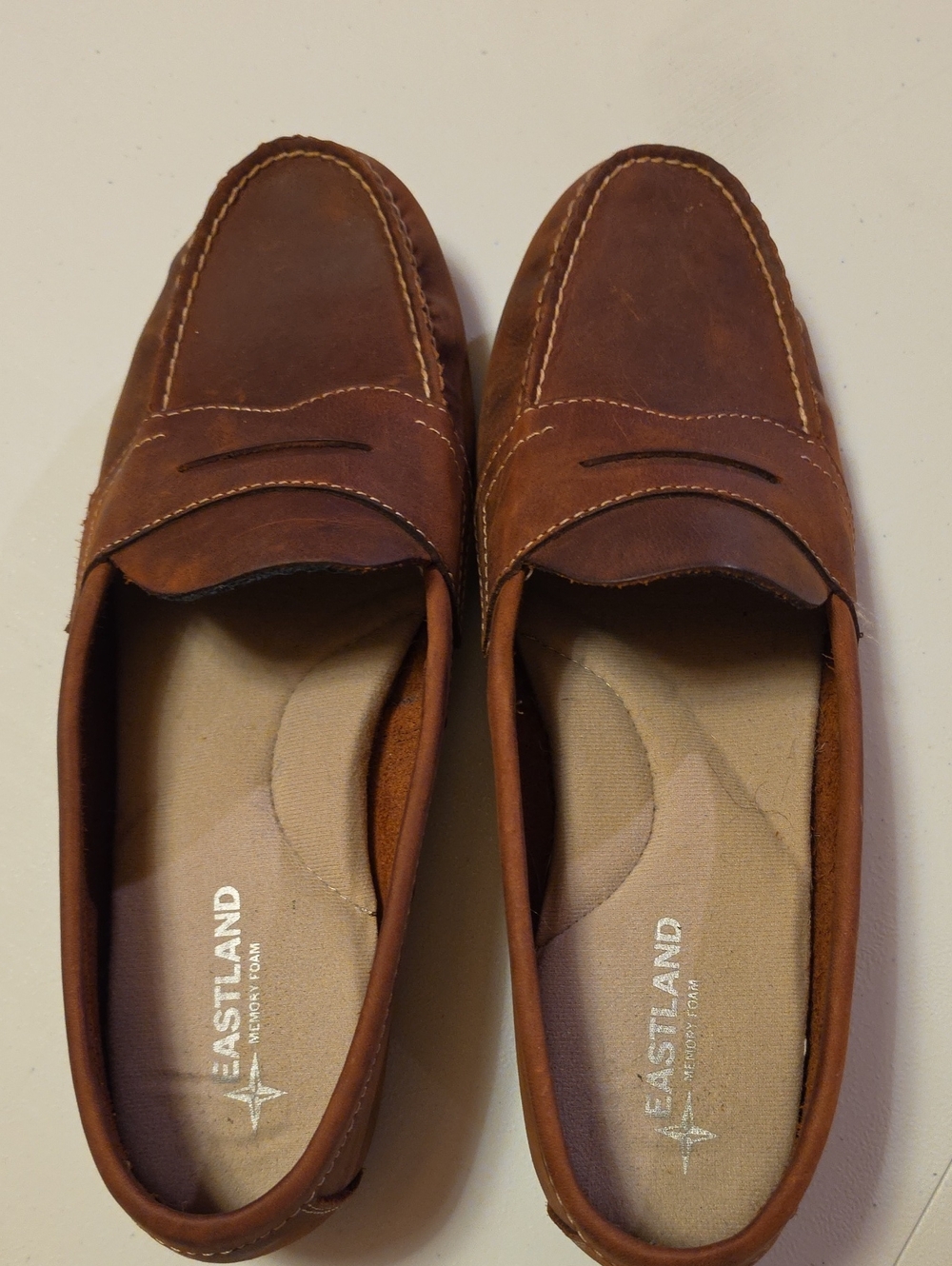 Eastland Tan/Brown Leather Slip-On Loafers